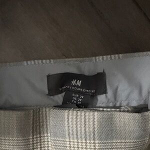 H&M Light Gray Checkered Trousers